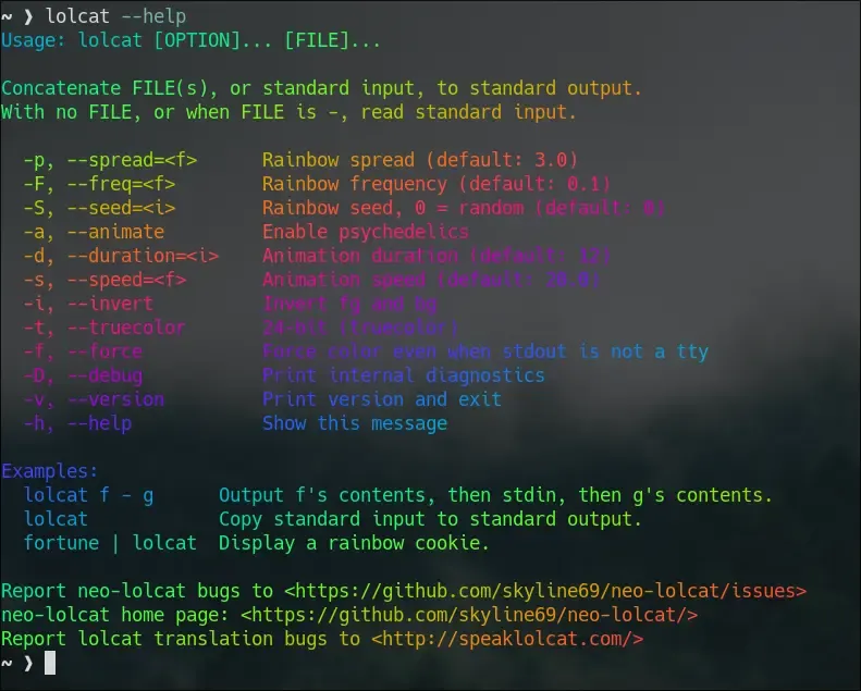 Screenshot von neo-lolcat